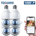 Dome Light Bulb Camera 2.4G WiFi 1080P Security Camera Wireless Outdoor, Color Night Vision 2-Way Audio 360°  Camera with Remote Access Motion Detection (4PCS)