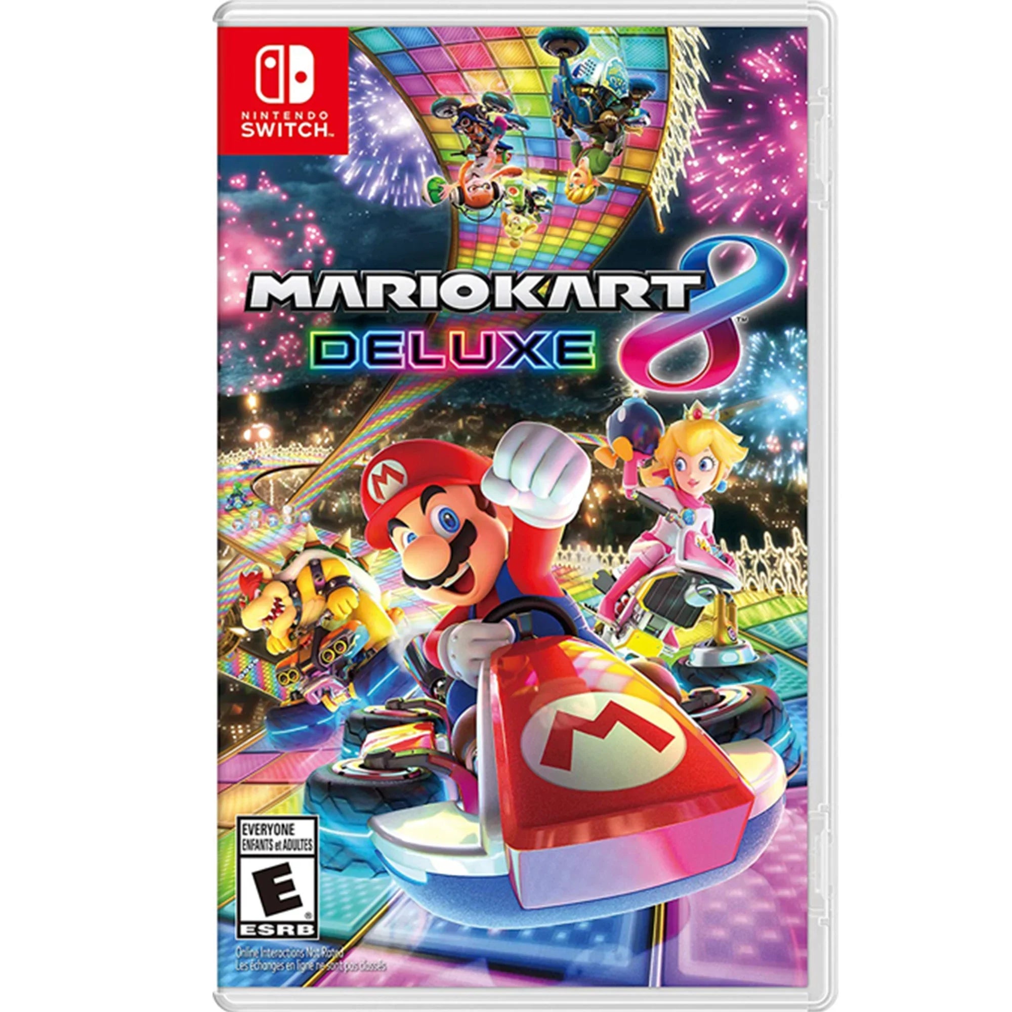 Mario Kart 8 Deluxe Game Disc and Upgraded Switch Pro Controller for Nintendo Switch///Android/Steam with Hall Effect Joysticks Triggers Pink, 2 Pairs of Joysticks