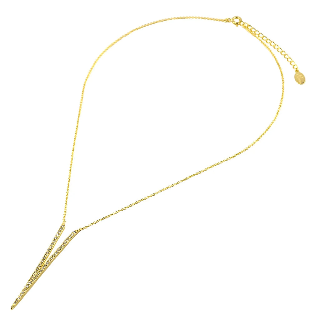 Blue Box Boutique Inc Cubic Zirconia Gold Pointed  Drop Pendant Necklace for Women, Teens