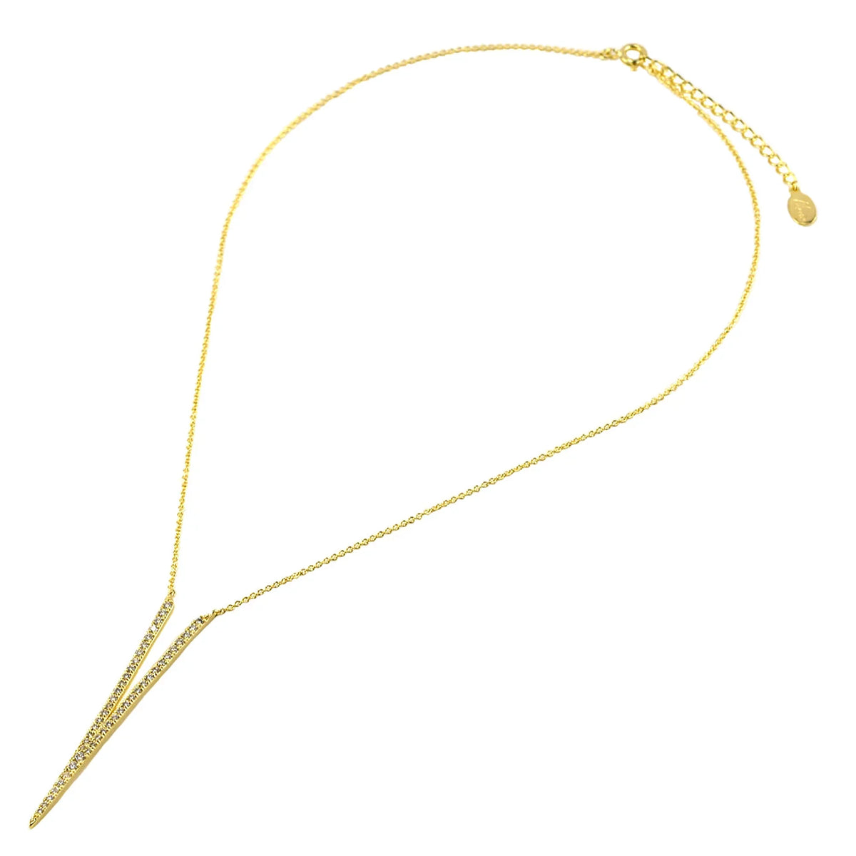 Blue Box Boutique Inc Cubic Zirconia Gold Pointed  Drop Pendant Necklace for Women, Teens