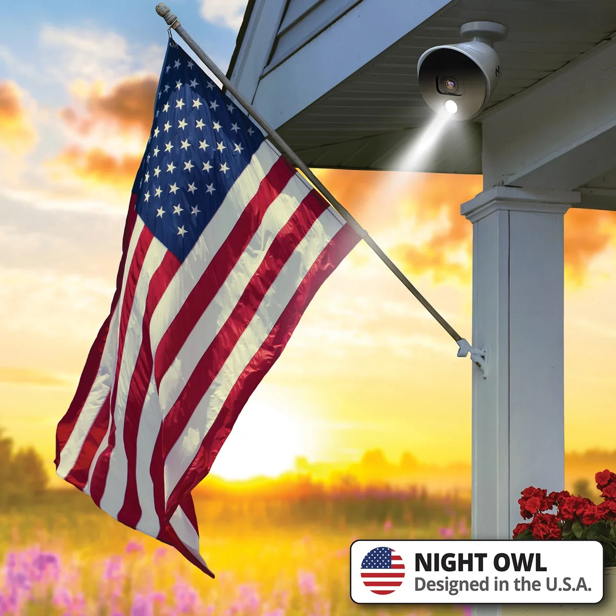 Night Owl Bluetooth 8 Channel  with 1TB Hard Drive, and 4 Wired 1080p  Spotlight Security Cameras, Outdoor,  Connector