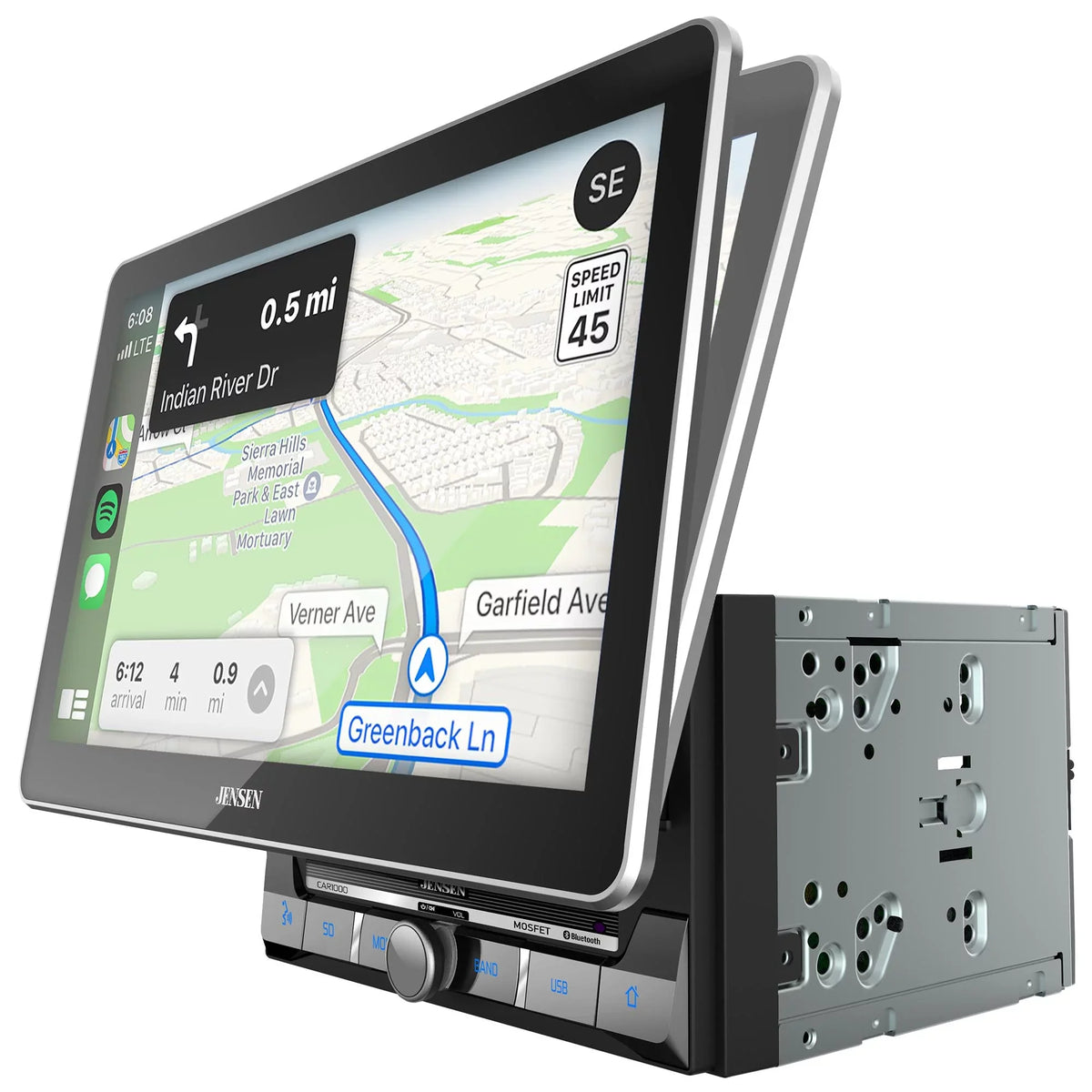 Jensen  2 Din 10 in.  Mechlesss Carplay & Android Auto