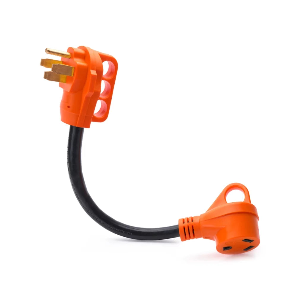 18 Inch 50A Male to 30A Female Heavy Duty Dogbone Electrical Adapter with Handle, 125V 3750W