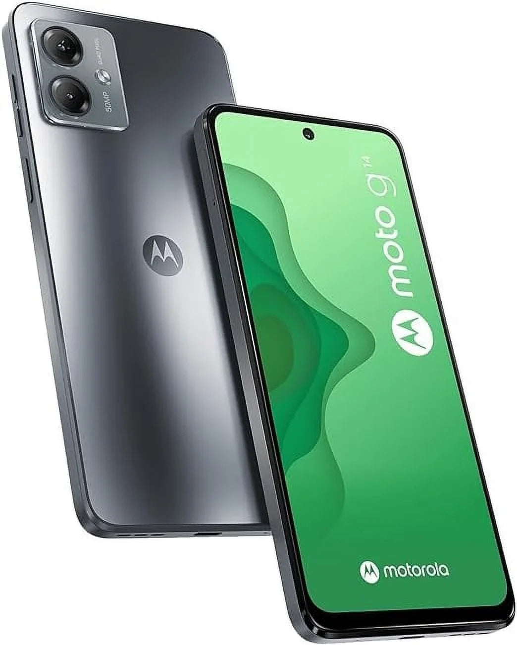 Motorola Moto  Dual  (2023) 4G  (4/128GB) 6.5"   Display | Android 13 | 50MP Rear Camera | 5000mAh Battery | International Model - (Steel Gray)