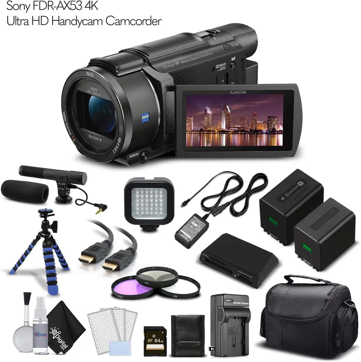 Sony - 4K Ultra  Handycam Camcorder. Cinematographer Bundle