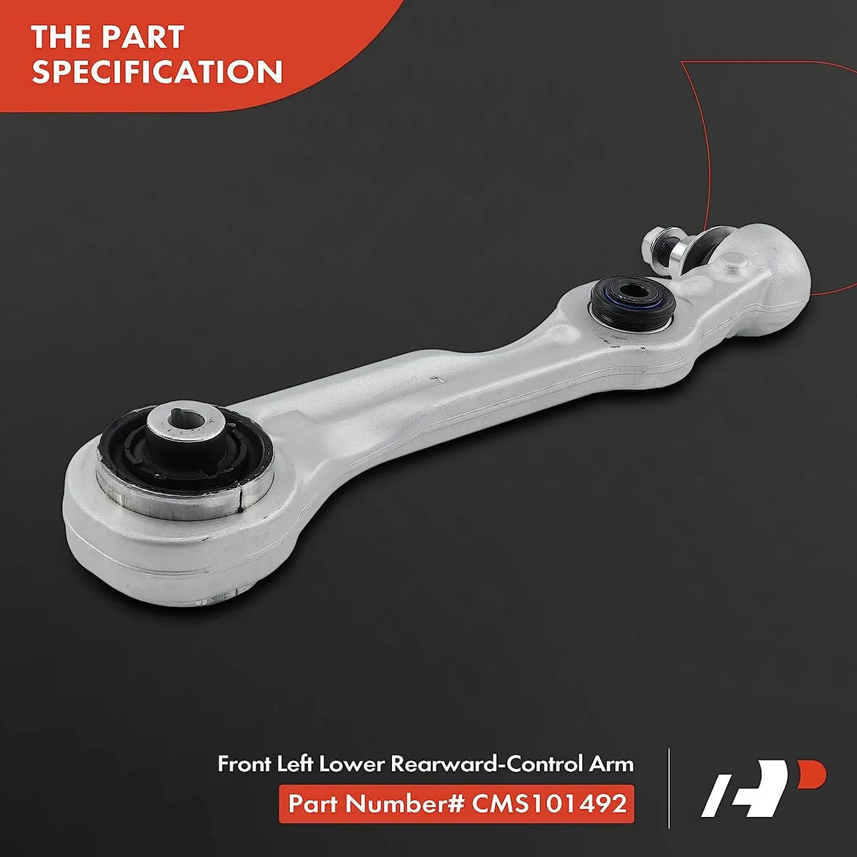 '-Premium Front Left Rearward Lower Control Arm, with Ball Joint & Bushing, Compatible with Mercedes-Benz  2018-2019,  2014-2017, S550e 2015-2017,  2018-2019,   2015-2017