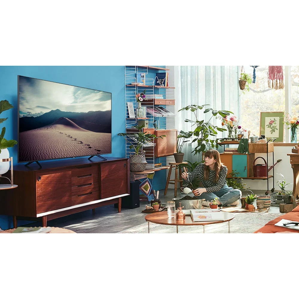 Samsung 85-inch  4K Ultra  Smart   (2020 Model) Crystal Processing 4K Bundle with TaskRabbit Installation Services + Deco Gear Wall Mount +  Cables + Surge Adapter