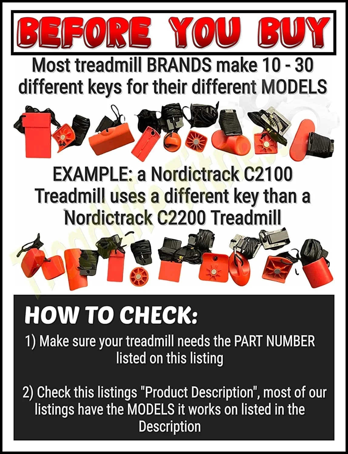 Treadmill Safety Key - Compatible With Various Sole Treadmills /