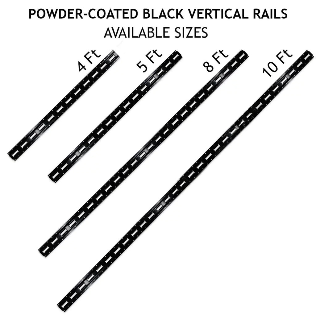 "6 Pack | 5'  Track Tie-Down Rail, Powder-Coated Steel ETrack TieDown | 5' Vertical -Track Bolt-On Tie Down Rail for Cargo on Pickups, Trucks, Trailers, Vans"