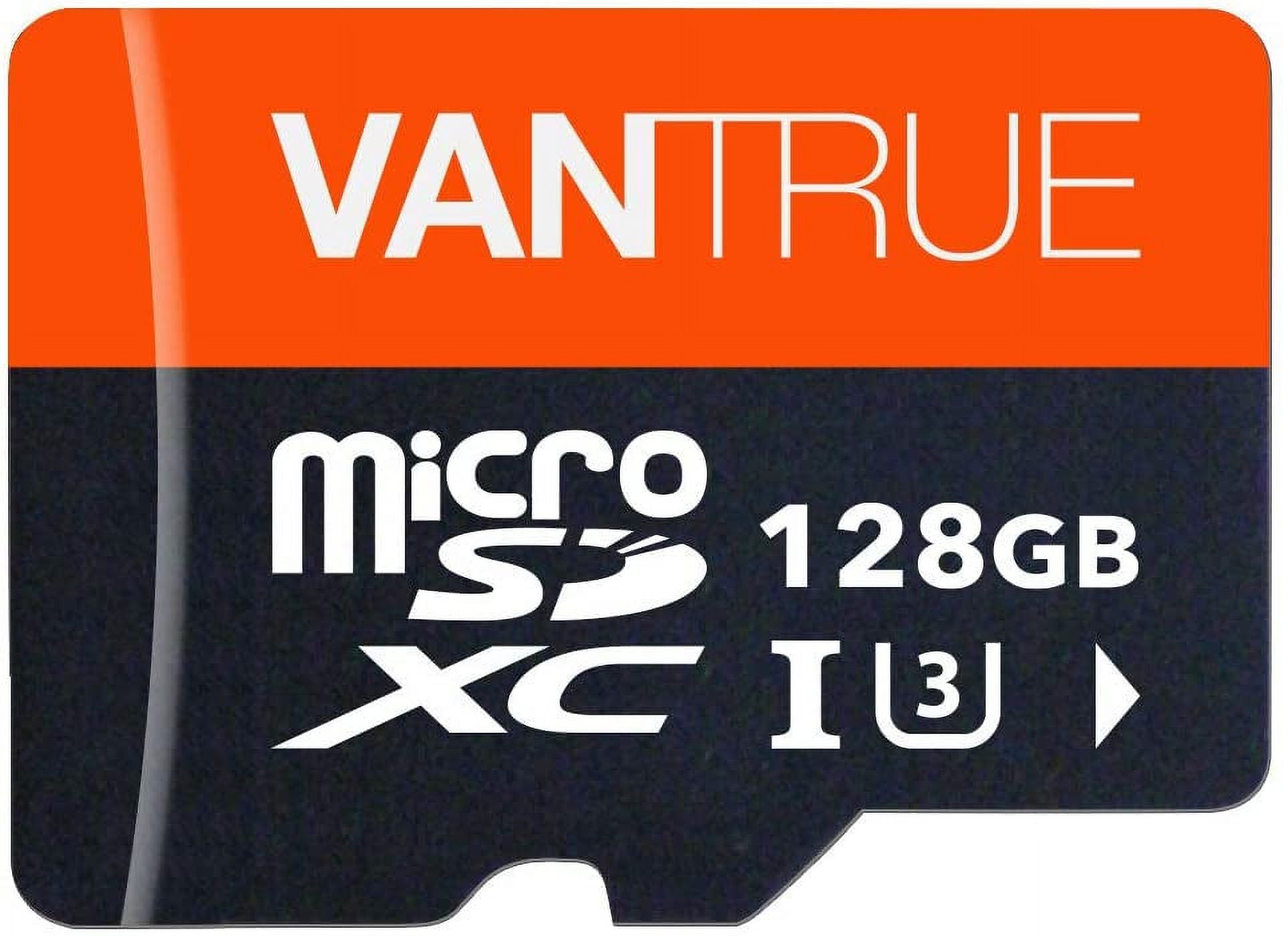Vantrue 128GB   Class 10 MicroSDXC - 4K  Video Monitoring Memory Card with Adapter for Dash Cams, Body Cams, Action Camera, Other Surveillance & Security Cams