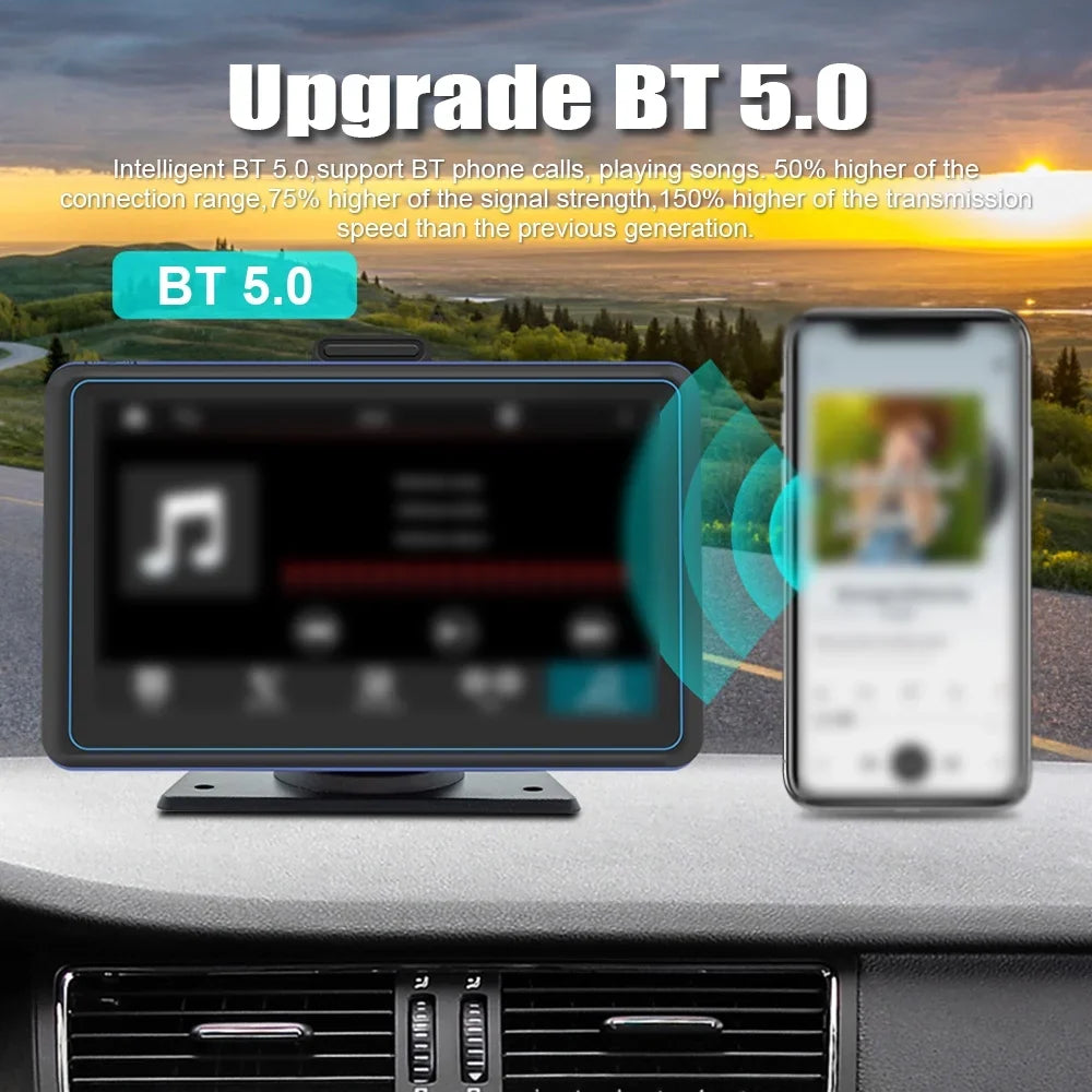 Pinnaco Car Stereo,Receiver 7'' 720P 5.0  Compatible Auto   Camera Dual Car Stereo Car Audio 5.0 Compatible  Player Dual  12 Portable Car Compatible Android Nebublu 720P Car Portable