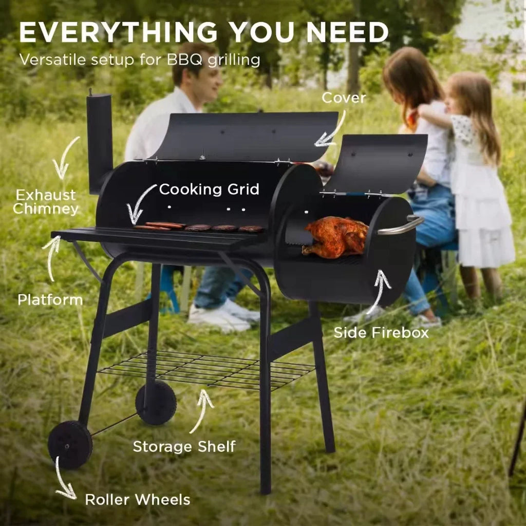 Vebreda Outdoor  Grill Charcoal Barbecue Pit Backyard Meat Cooker Smoker