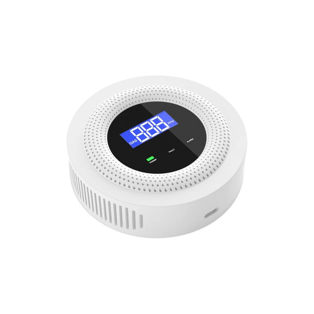 Tuya Wifi Gases Leakage Detection Device Live Voice Prompt  Remote Alarm with Concentration Display  Power Supplys High Decible Alarm