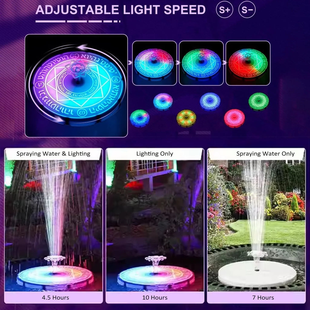 Walmeck Fountain Light, Solar Bath Pond Decoration with Remote Control , Outdoor Garden Decor