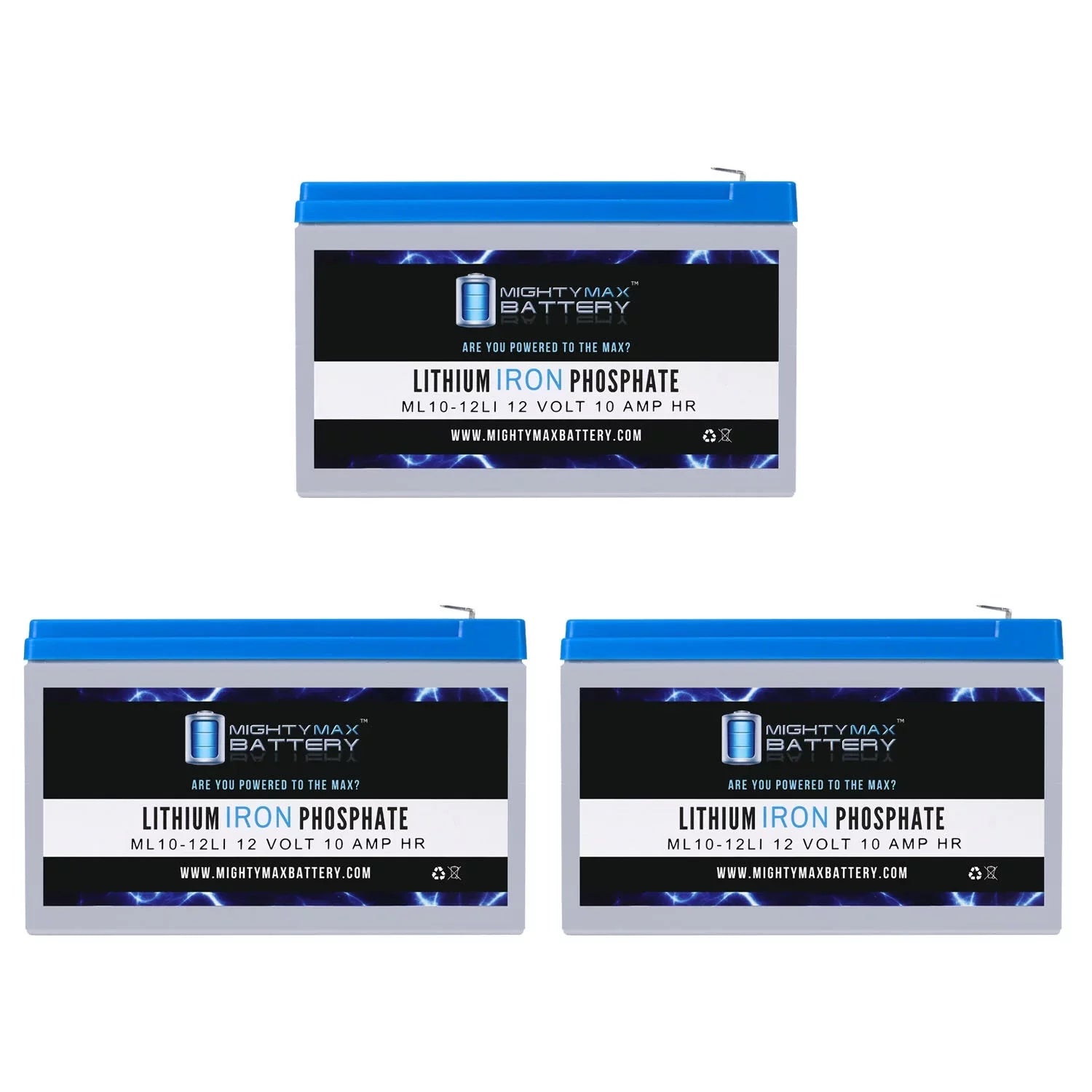 12V 10AH Lithium Replacement Battery Compatible with Marcum   - 3 Pack