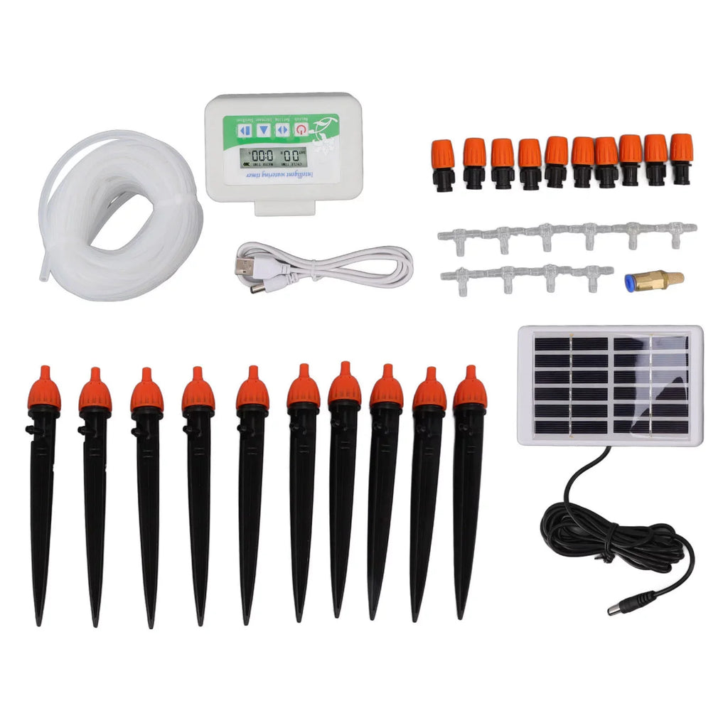 Solar Watering Device Automatic Irrigation System Solar Power Rainproof Auto Watering 850ml Per Min  Port 2000mAh Battery Water Pump Timer