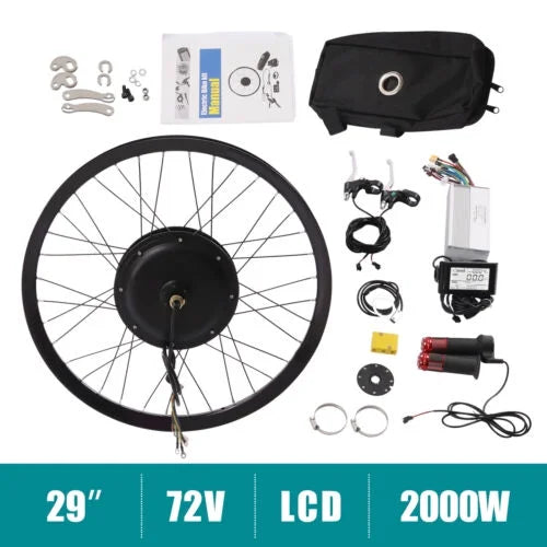 72V 2000W Electric Bicycle -Bike 29" Rear Wheel Motor Conversion Kit 560rpm