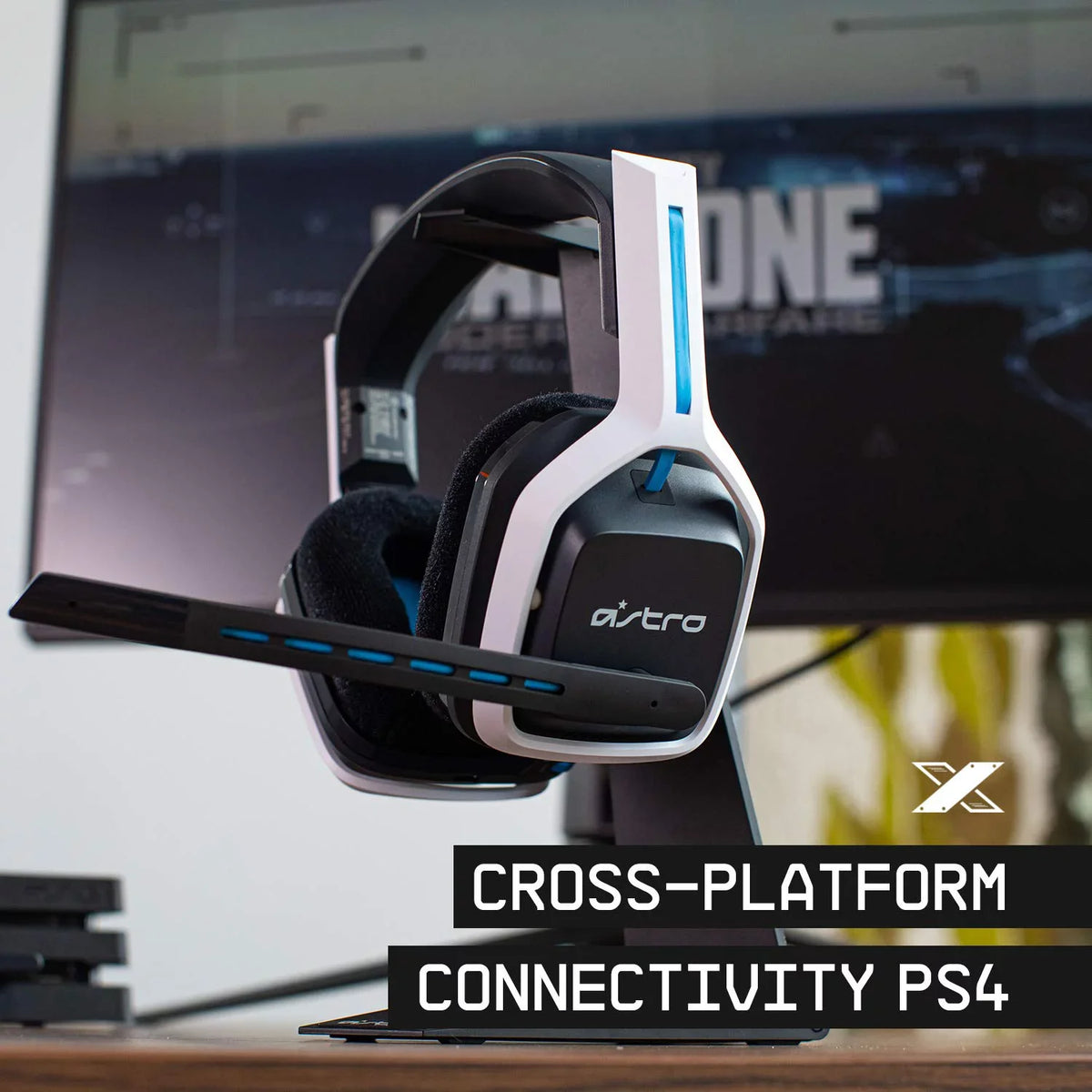 Pre-Owned  Gaming  Wireless Headset Gen 2 for PlayStation 5 and 4,  & Mac White/Blue (Refurbished: Like New)