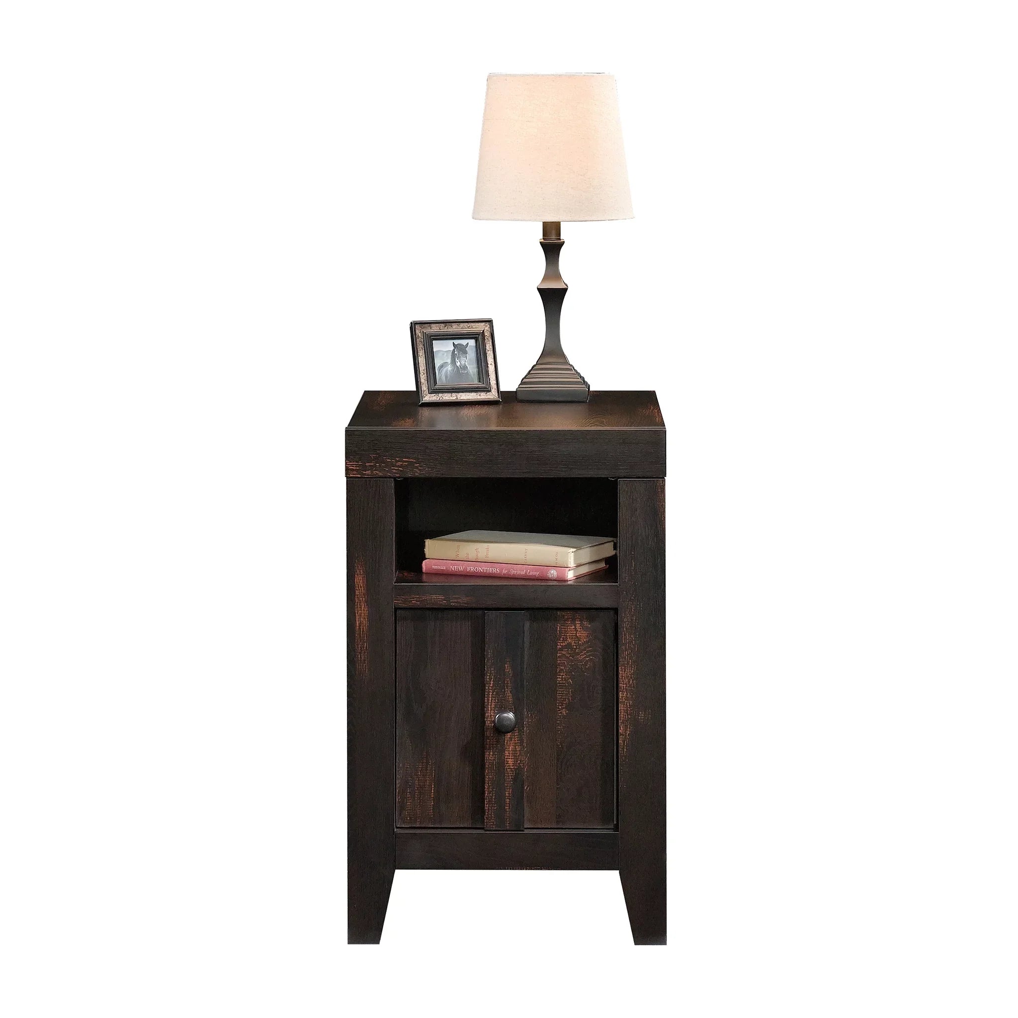Sauder Dakota Pass End Table, Char Pine Finish