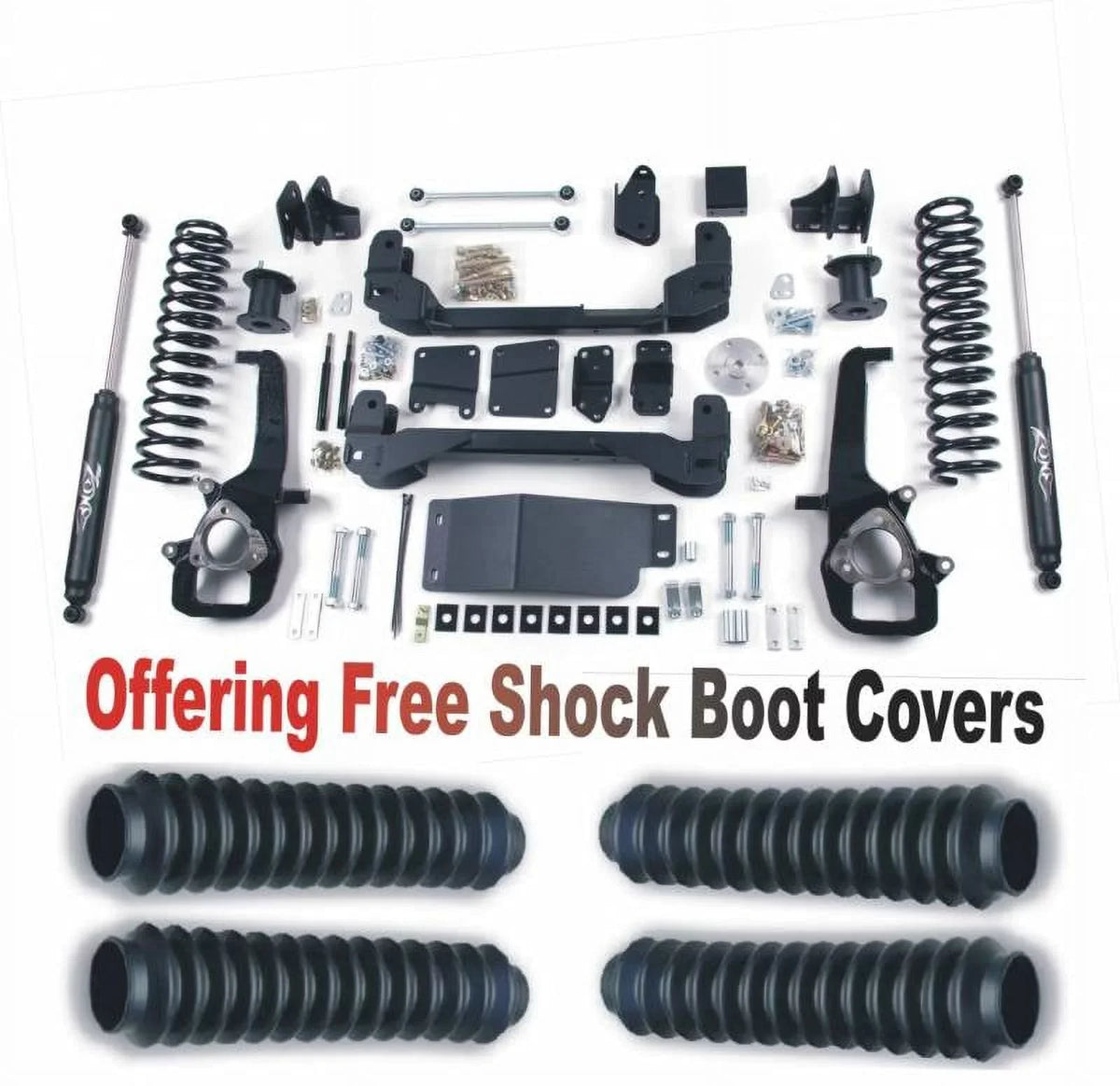 ZoneOffRoad 2013-2018 Fits Dodge Ram 1500 4WD 6" Suspension System With Free Shock Boot Covers /