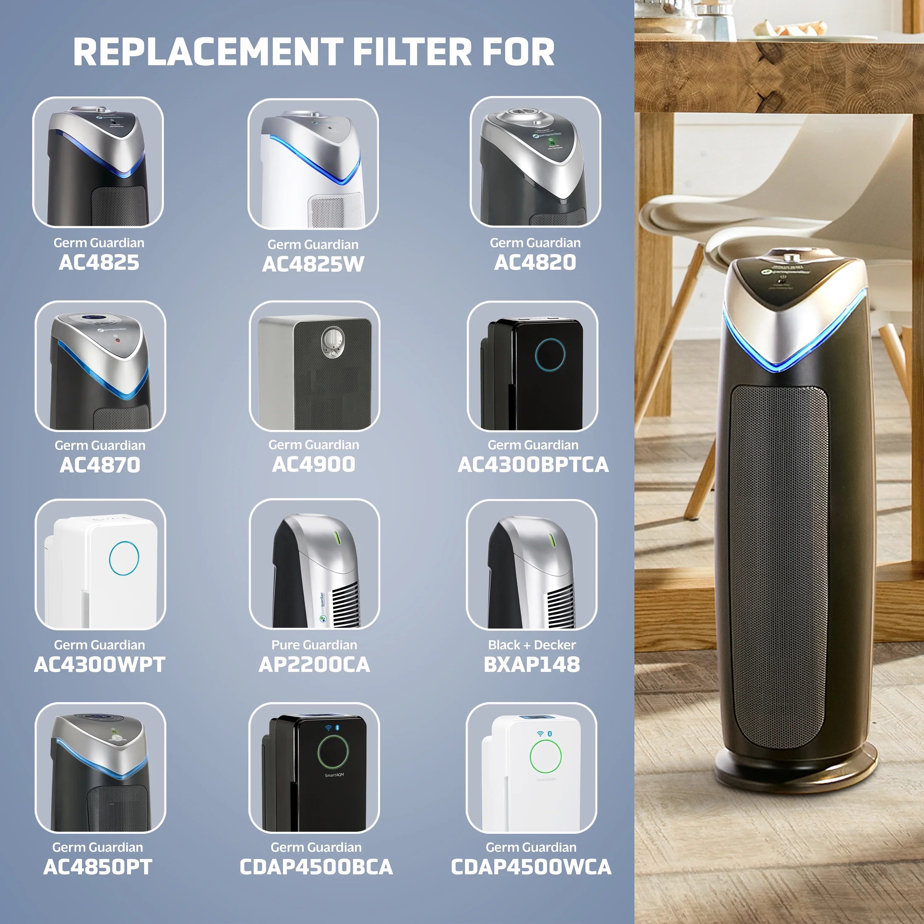 GermGuardian Air Purifier Replacement Filter , ,  Pet Pure for ,  and , 4-Pack,