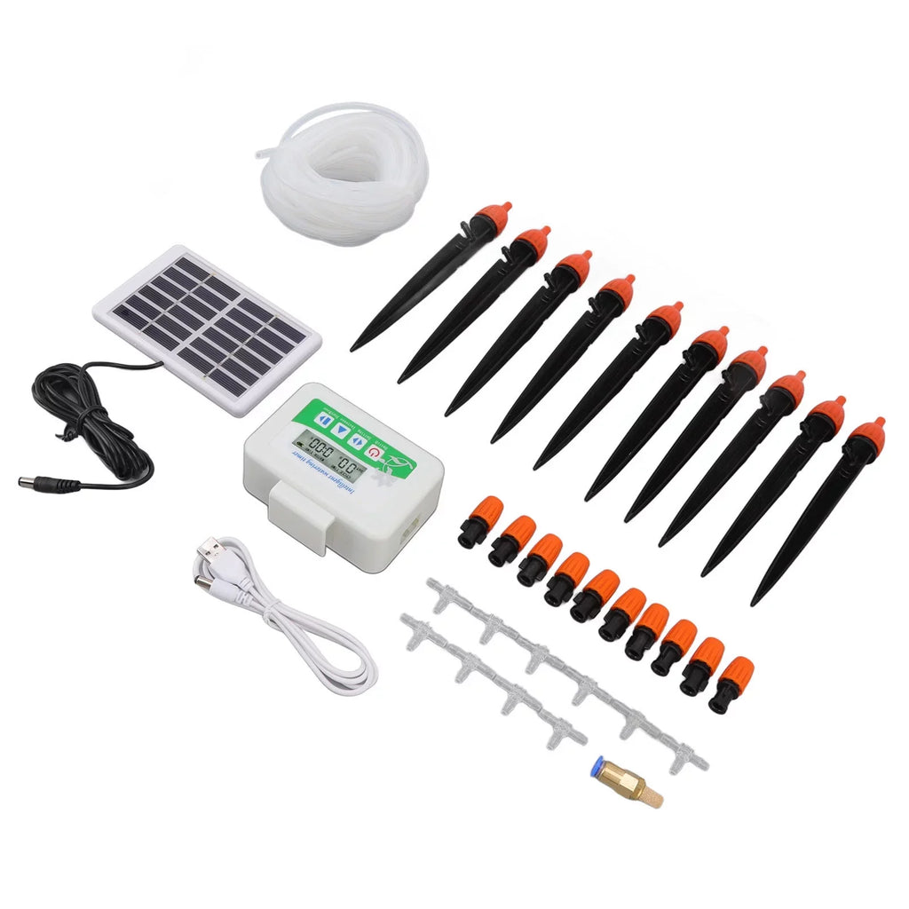 Solar Watering Device Automatic Irrigation System Solar Power Rainproof Auto Watering 850ml Per Min  Port 2000mAh Battery Water Pump Timer