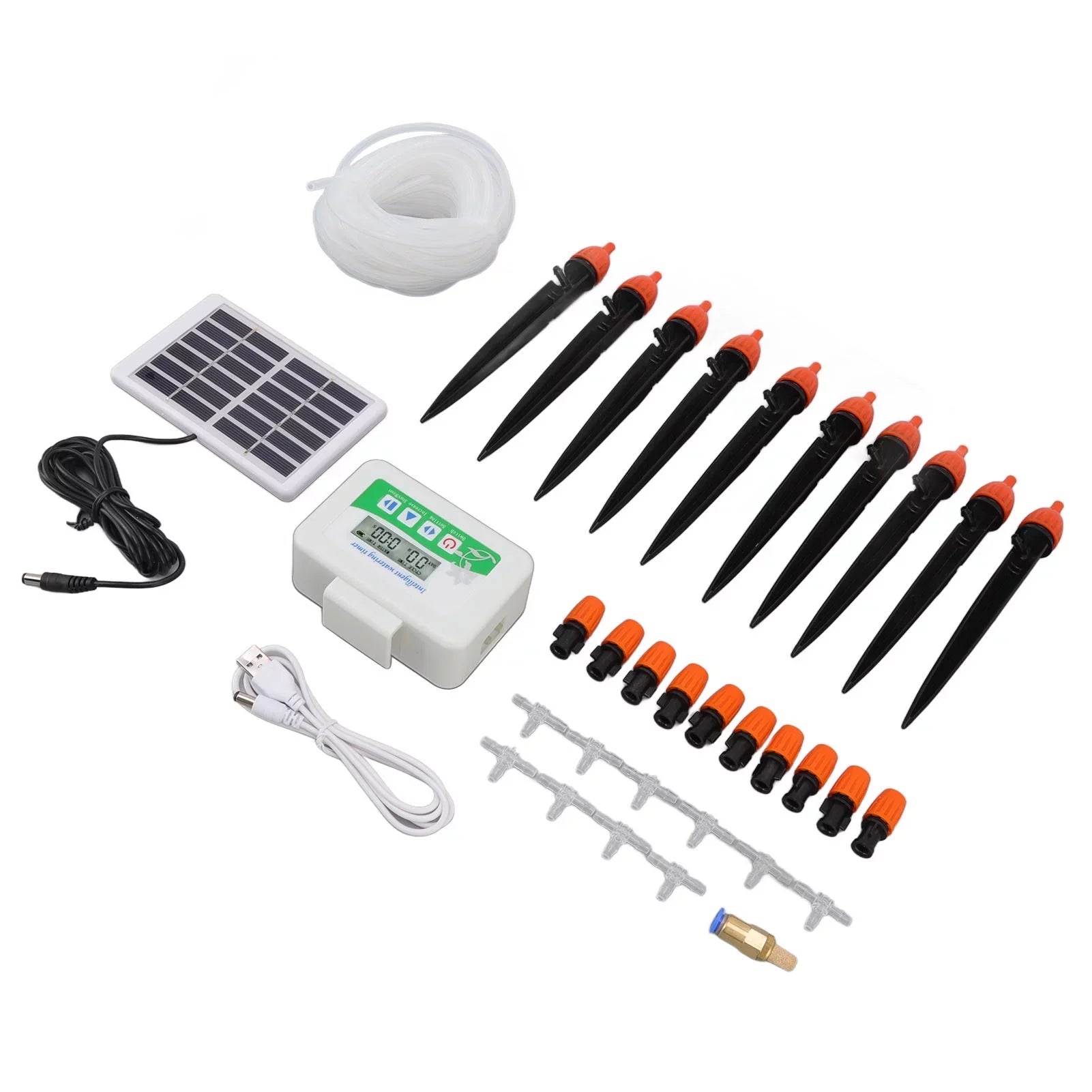 Solar Watering Device Automatic Irrigation System Solar Power Rainproof Auto Watering 850ml Per Min  Port 2000mAh Battery Water Pump Timer