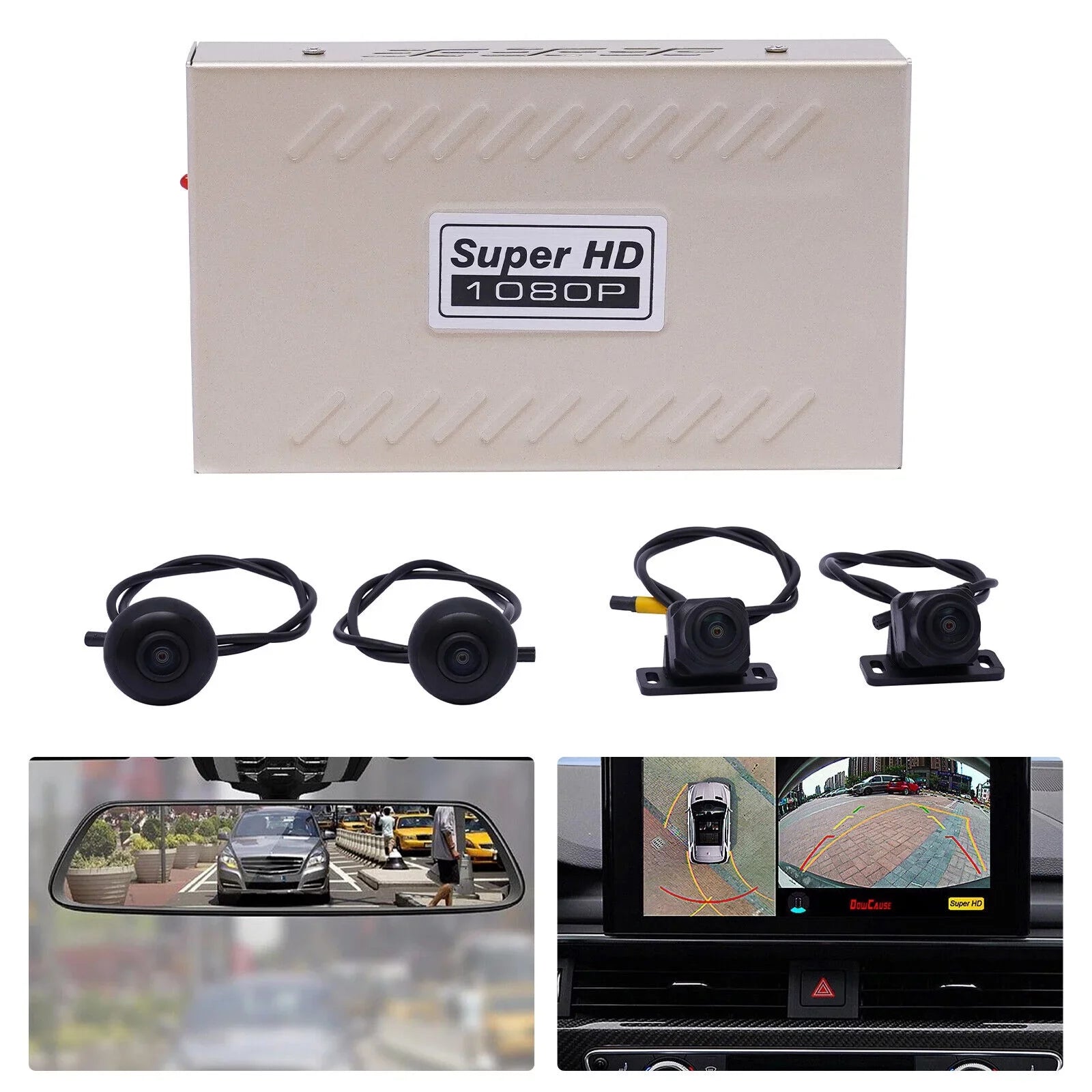 Miumaeov 1080P 4-camera Car  Recording 360° Seamless Bird View Panoramic System Kits