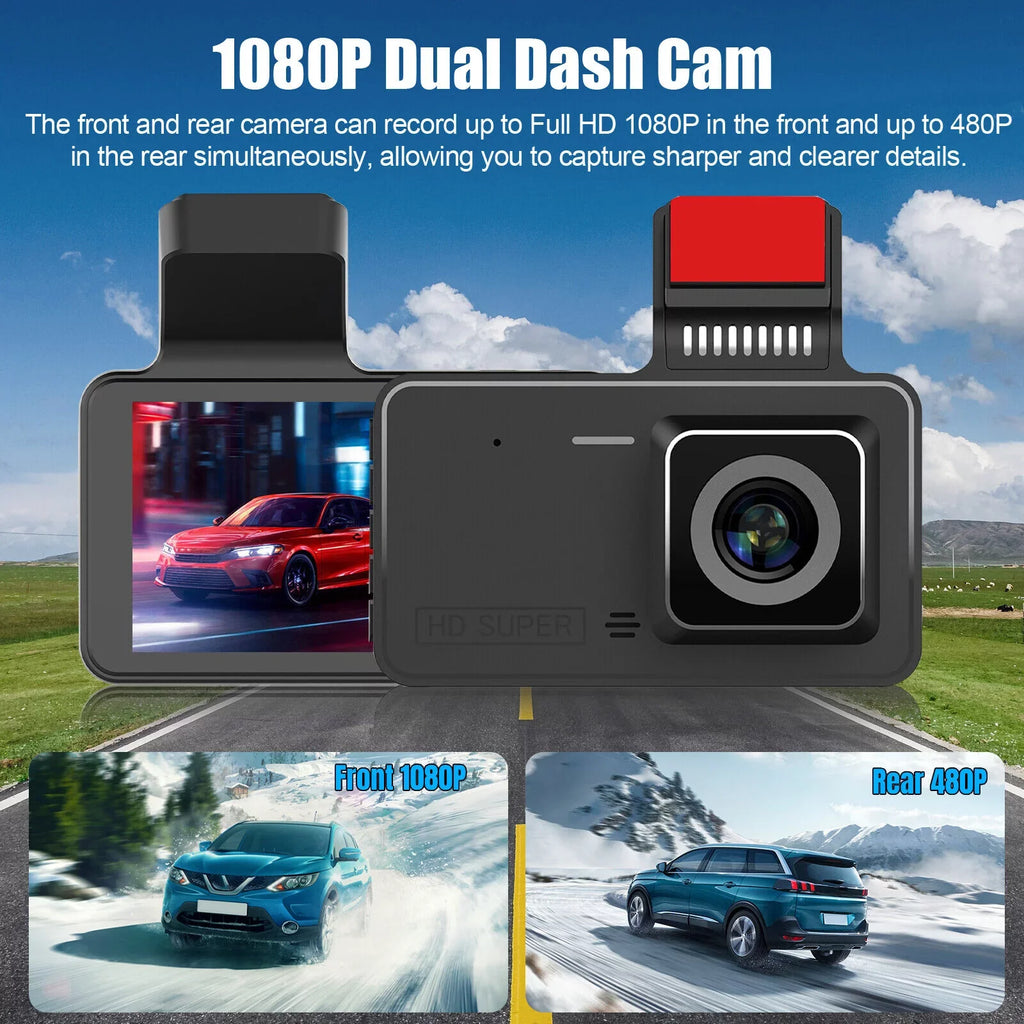 Dual Lens Car  Dash Cam Video Recorder -Sensor 1080P Front And Rear Camera