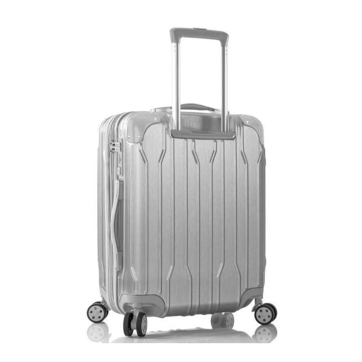 Heys Xtrak 21-Inch Lightweight,  Combination Lock, Expandable, Telescopic Handle System Carry-On Luggage with Spinner Wheels Silver