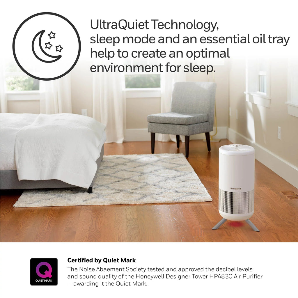 Honeywell Designer Series  Air Purifier Tower, 190 sq ft, White,