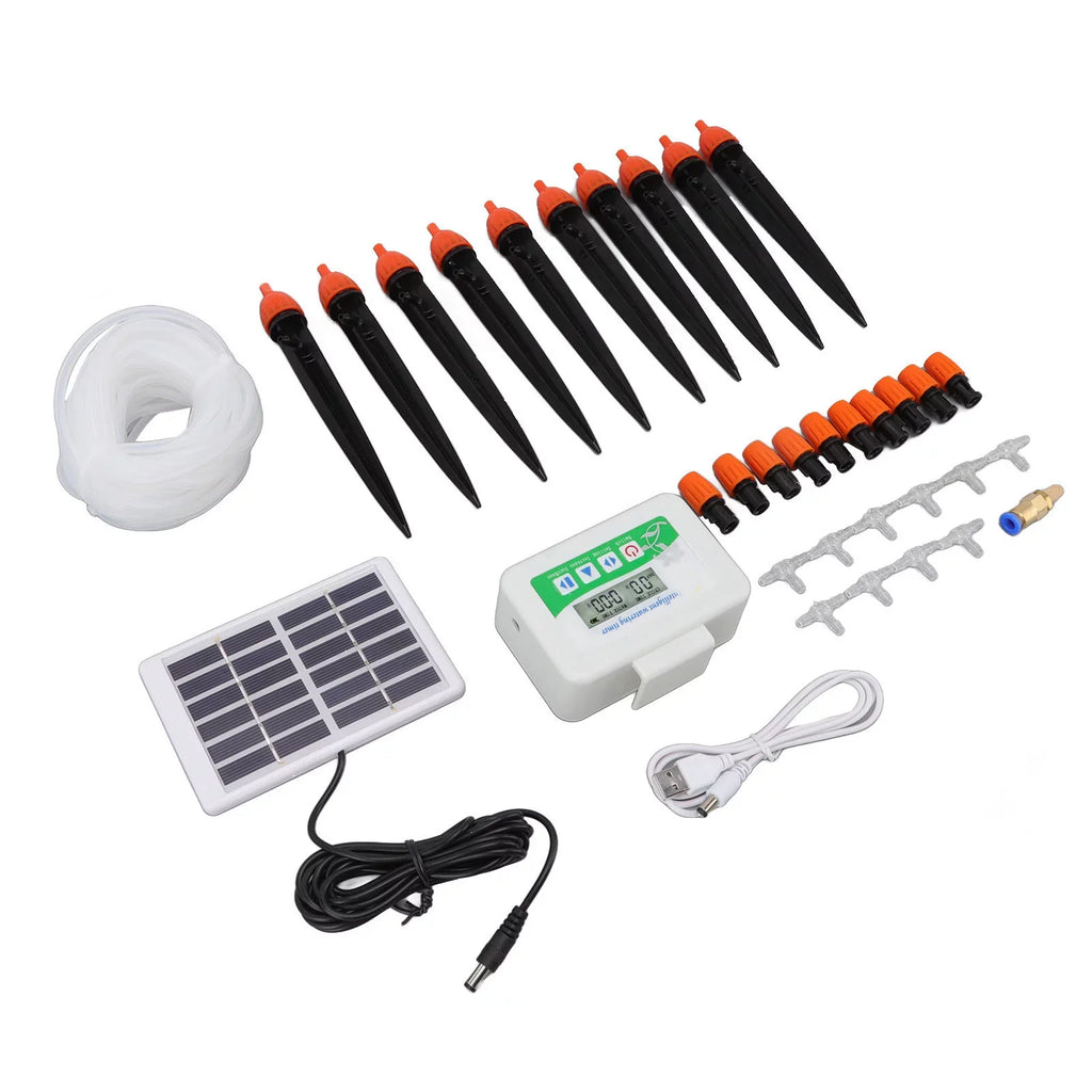 Solar Watering Device Automatic Irrigation System Solar Power Rainproof Auto Watering 850ml Per Min  Port 2000mAh Battery Water Pump Timer
