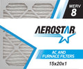 Aerostar 15x20x1   8, Pleated Air Filter, 15x20x1, Box of 6, Made in the