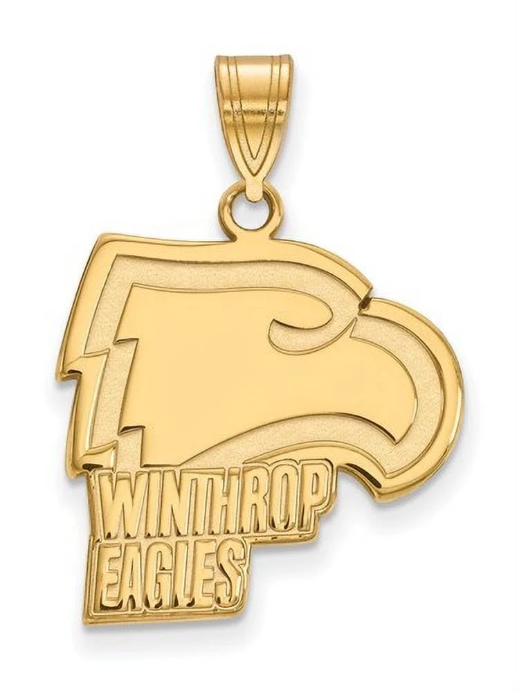 14k Yellow Gold LogoArt Official Licensed Collegiate Winthrop University () Large Pendant