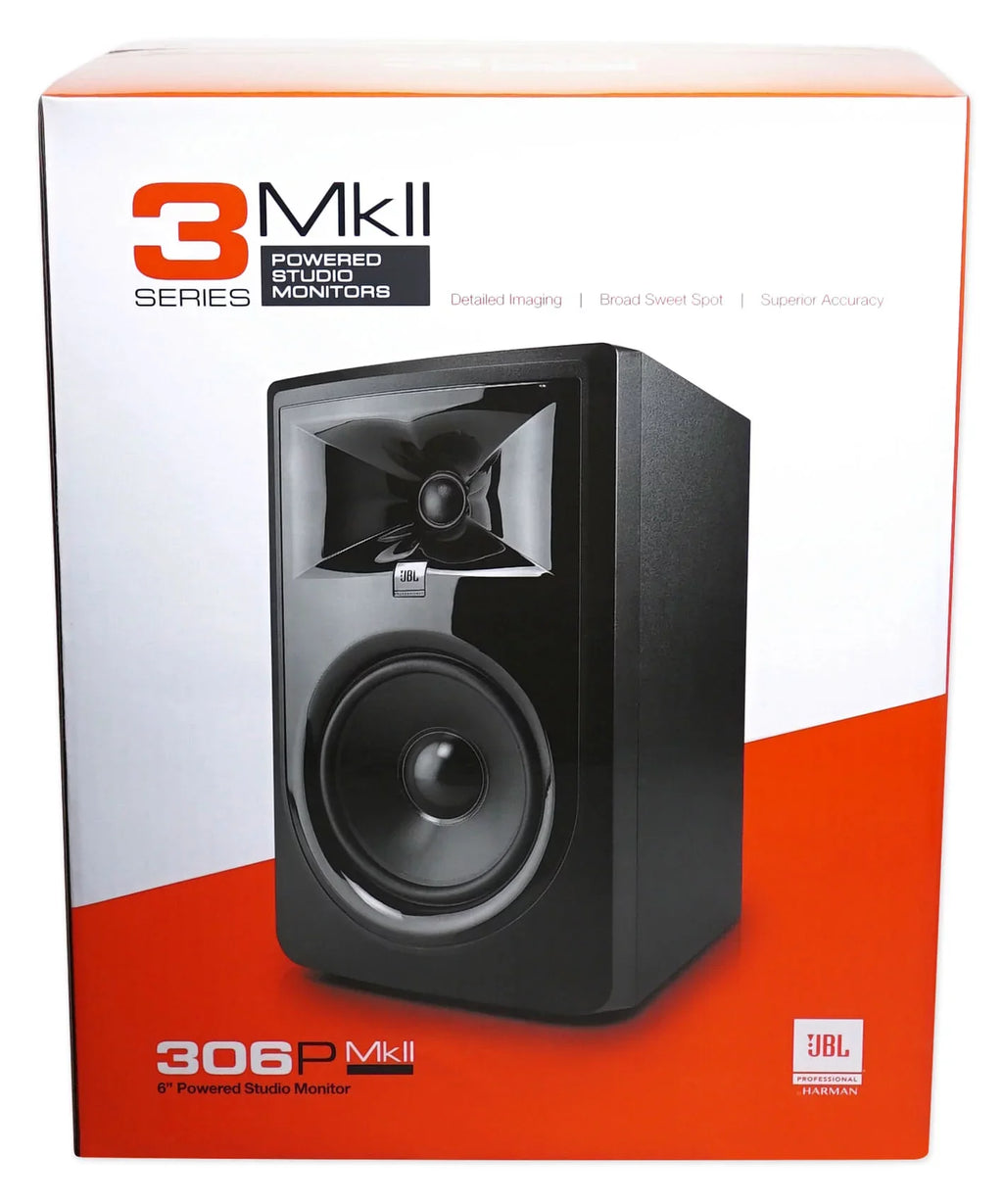 2)  306P MkII 6" 2-Way Powered Studio Monitors Speakers+10" Active Subwoofer