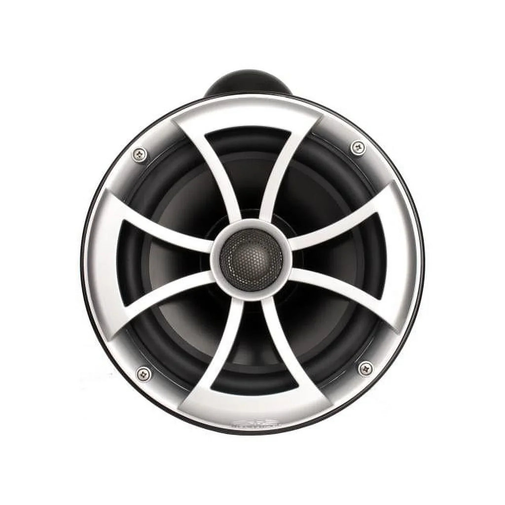 Wet Sounds - 8" Black Tower Speakers with Stainless Steel  Fixed Clamps & -.3 1200 Watt Amplifier