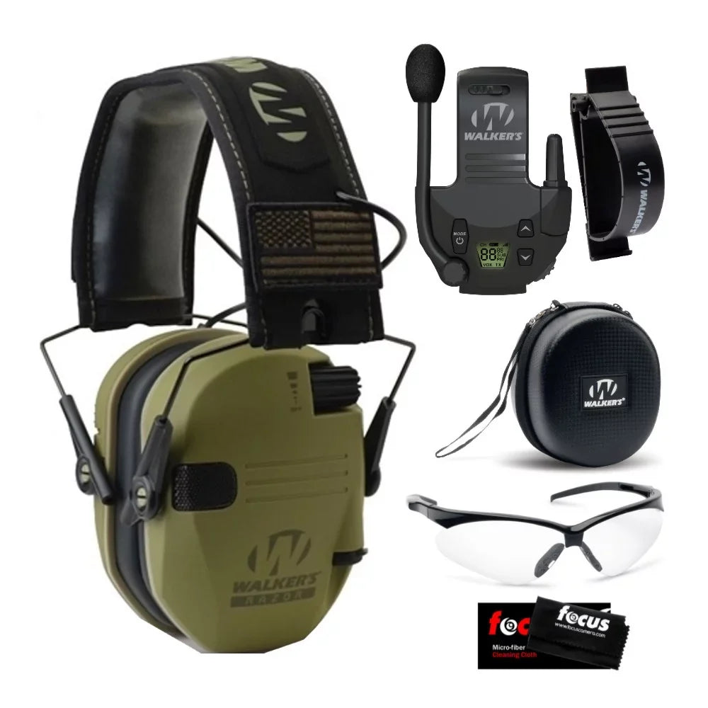 Walker's Razor Slim Electronic Hearing Protection , Green Patriot