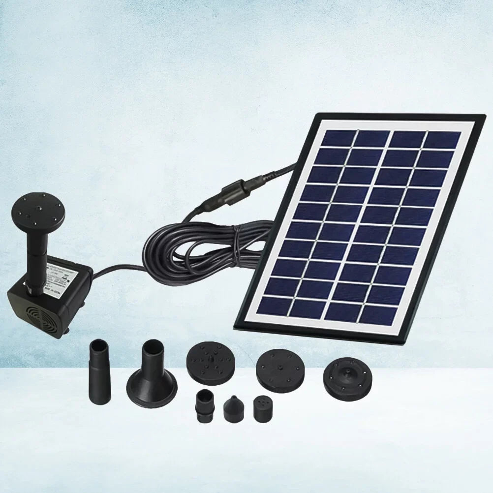 Gongxipen 1 Set 2W Solar Floating Fountain Miniature Garden Pond Fountain Outdoor Landscape Fish Pond Fountain Water Pool Aerobic Fountain for Pool Pond Garden (Black)
