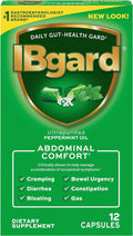 IBgard for Irritable Bowel Syndrome () Relief Bloating Gas 12 Capsules Small Box 90mg Ultra Purified Peppermint Oil Good for First Timers