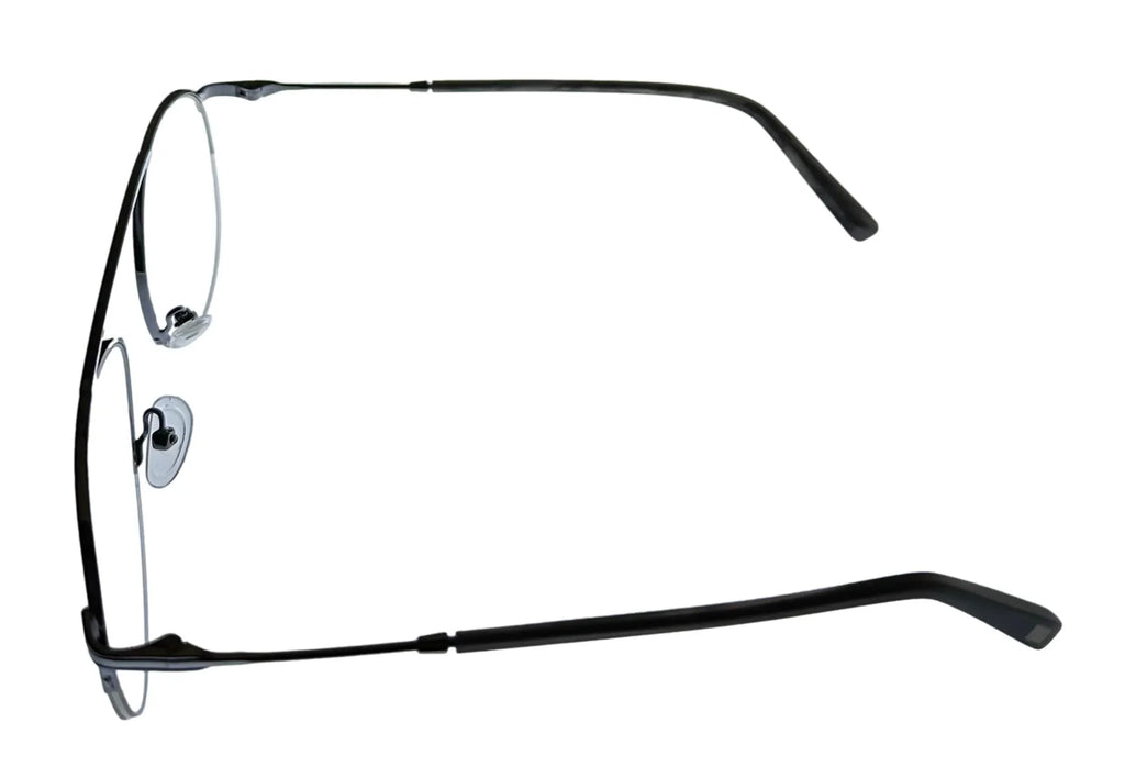 Jones New York Mens Gunmetal Rimless Metal Eyewear Aviator Frame. . 53mm