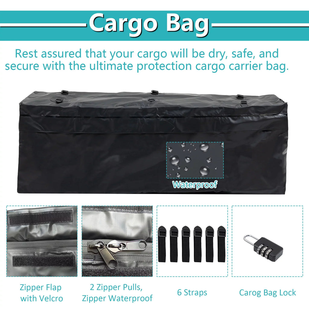 60" x 24" x 6" Hitched Mounted Folding Cargo Basket with a 500 lb Capacity for Car  Truck Trailer, Black