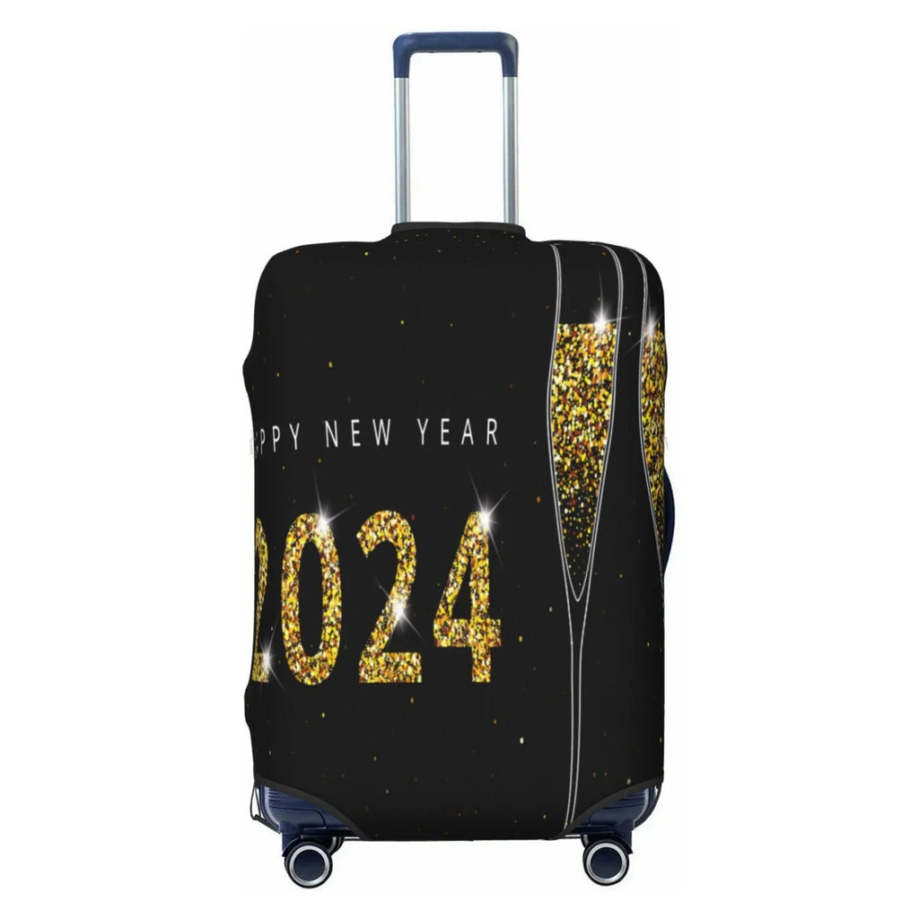 Haiem Happy New Year 2024 (2) Luggage Cover,Durable, Washable Suitcase Protector With Anti-Scratch Technology - Keep Your Luggage Looking New Medium