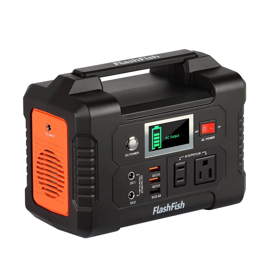 Flashfish PortableStation,3 Modes  Portable 200w Batterye200 Modes - 200w BatteryStation With 3 40800mah/151wh Solar - 40800mah/151wh 200w Modes Station With Solar -and Modes
