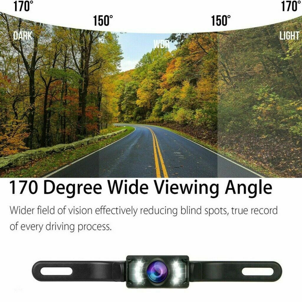 Car Backup Camera Kit 4.3" Mirror Monitor Waterproof License Plate Vehicle Rear View Camera with 7   Night Vision