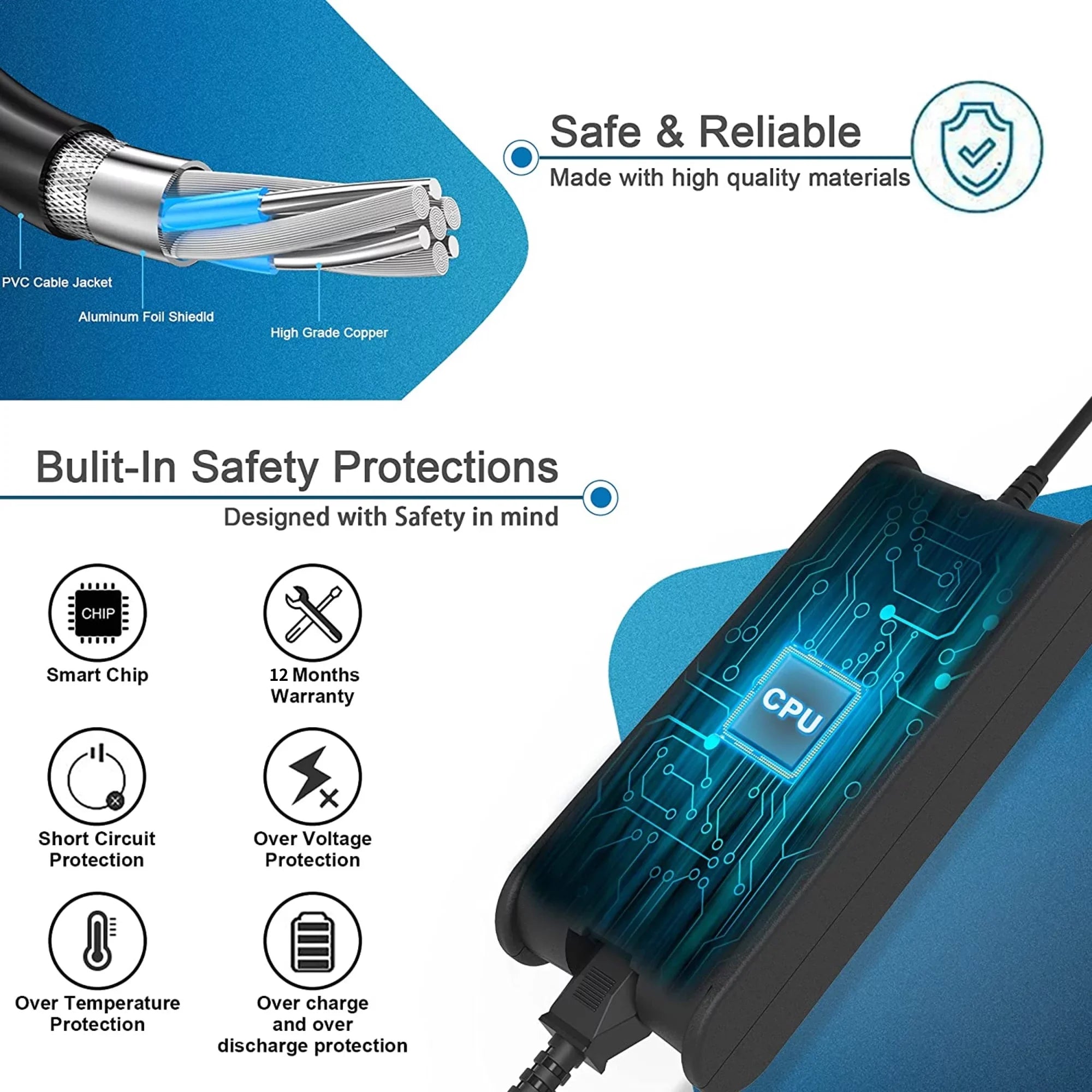 Compatible 90W  Power Adapter Charger Replacement for Dell Latitude , , , , , , , ,  Xfr, , Atg,, Laptop Notebook Computers