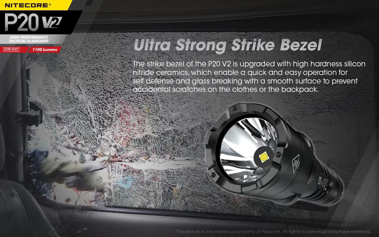 Combo: Nitecore   Tactical  Flashlight -  -  - 1100 Lumens w/ Battery +2x Free Eco-Sensa  Batteries