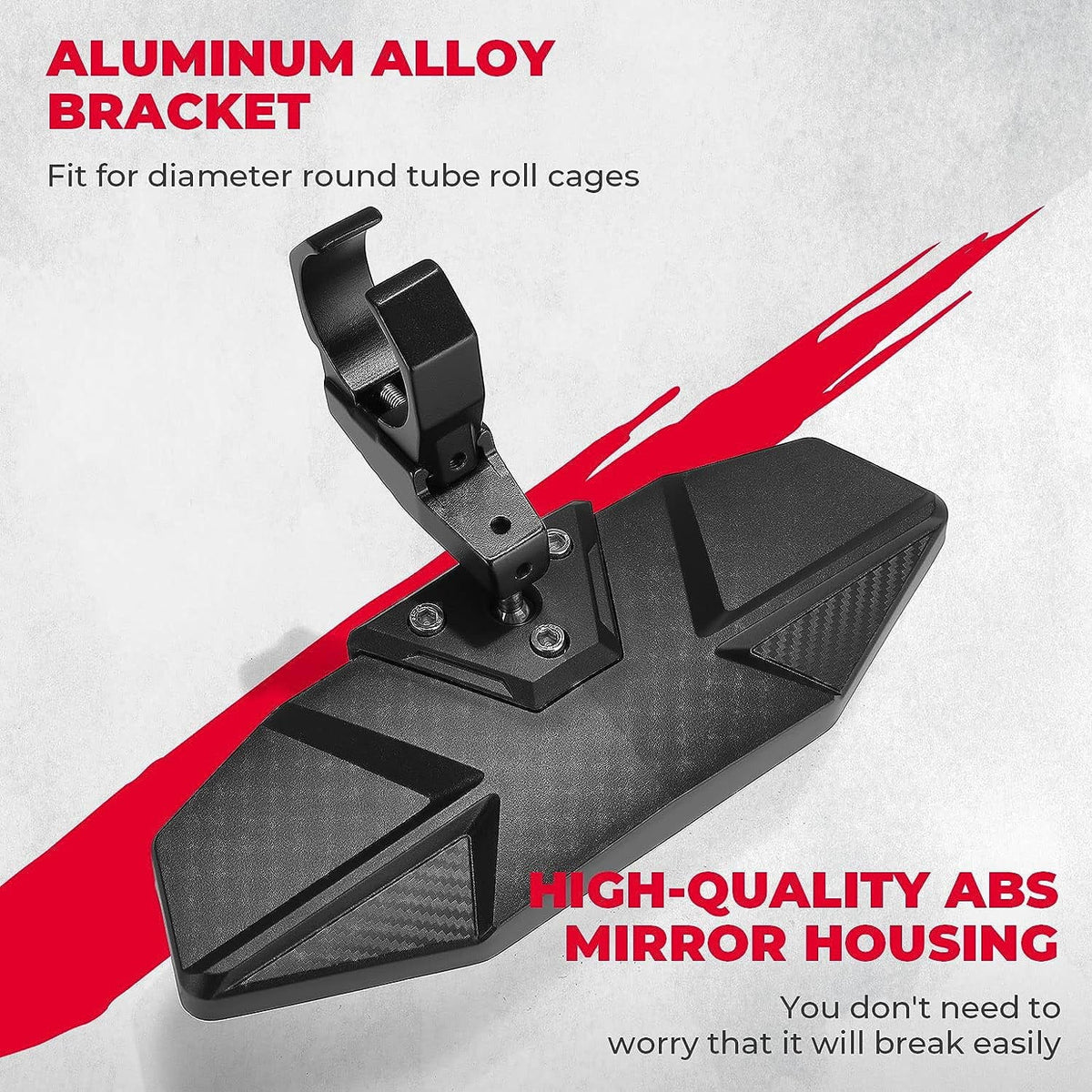 Kemimoto  Center Rear View Mirrors for 1.6"-2" Compatible with Polaris  Can Am  Maverick Yamaha Rhino Kawasaki  1000 Honda Pioneer