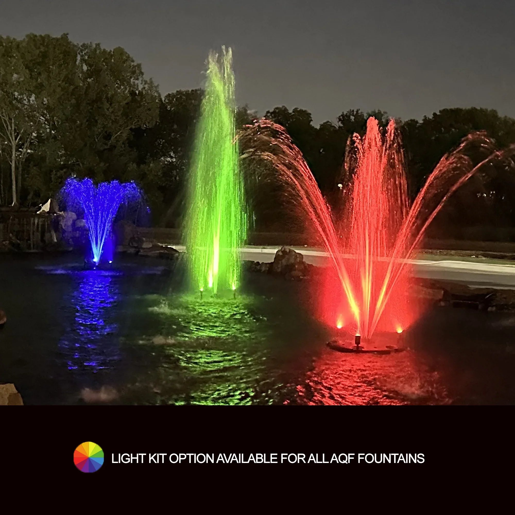 1.5  Floating Fountain | 100 foot Cord | 11 Patterns | White Lights | Surface Aeration for Ponds | -100