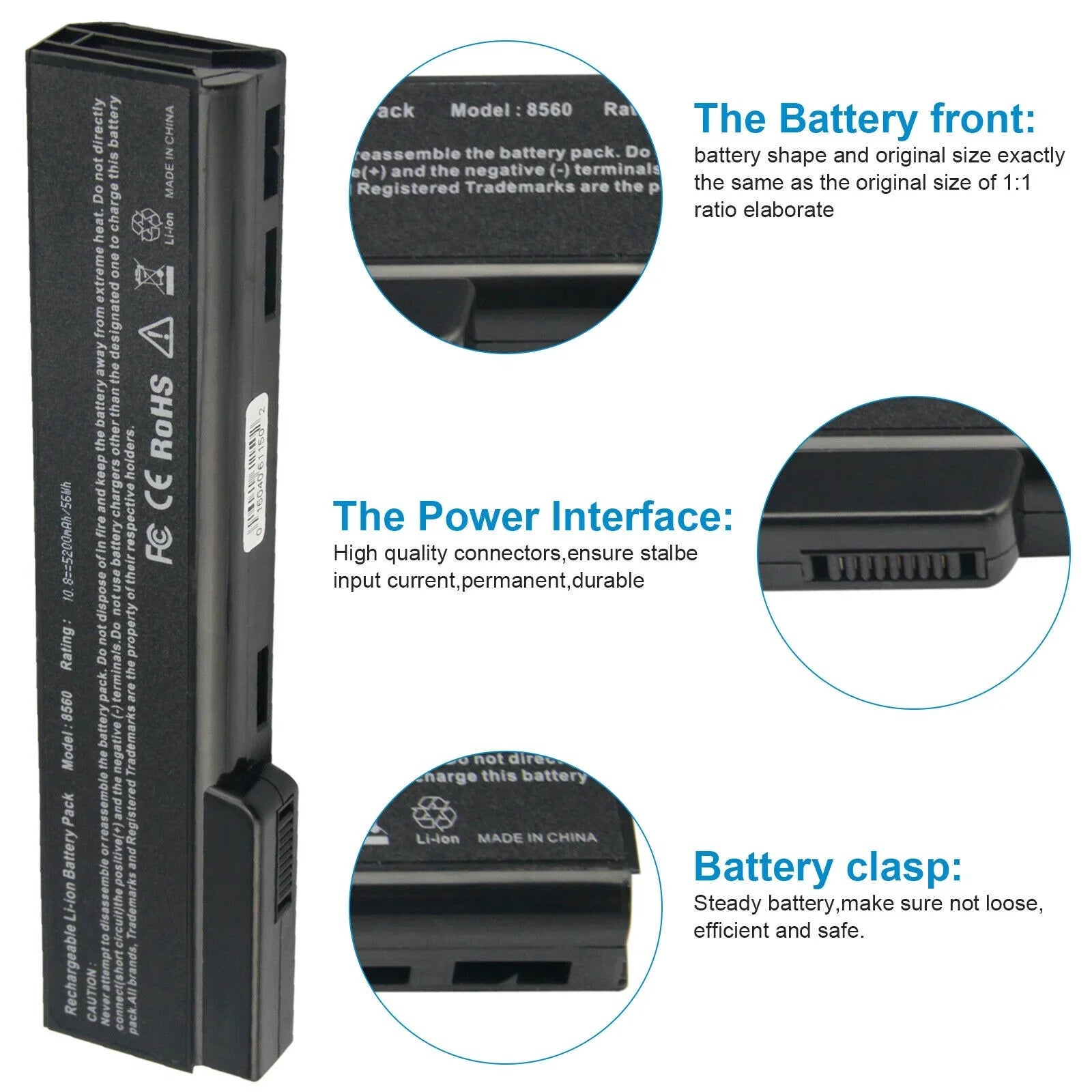 Battery For  ProBook 6360b,ProBook 6460b,ProBook 6465b,ProBook 6470b,ProBook 6475b,ProBook
