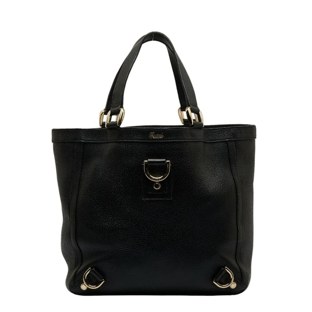 Pre-Owned Gucci Abbey Handbag Tote Bag 130739 Black Leather Women's  (Good)